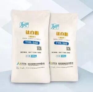 Yibin Tianyuan TYR-588 معالجة كلوريد ثاني أكسيد التيتانيوم الروتيل مع طلاء Zr-Al للحصول على سطوع فائق