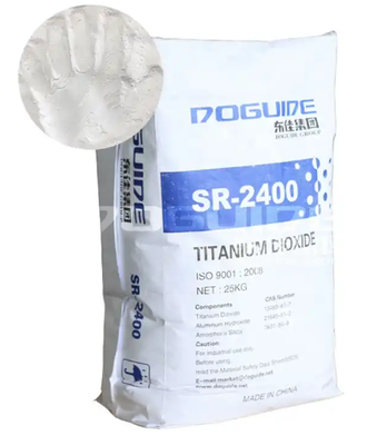 DOGUIDE SR-2400 ثاني أكسيد التيتانيوم الروتيل مع طبقة السيليكا الكثيفة Si-Al لارتفاع قوة البياض والطلاء وبقايا الجيري المنخفضة للغاية