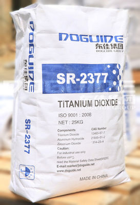SR-2377 Doguide Titanium Dioxide Tio2 Rutile مع 93.0% محتوى TIO2 و 97.0% محتوى Rutile Zr.Al طلاء غير عضوي